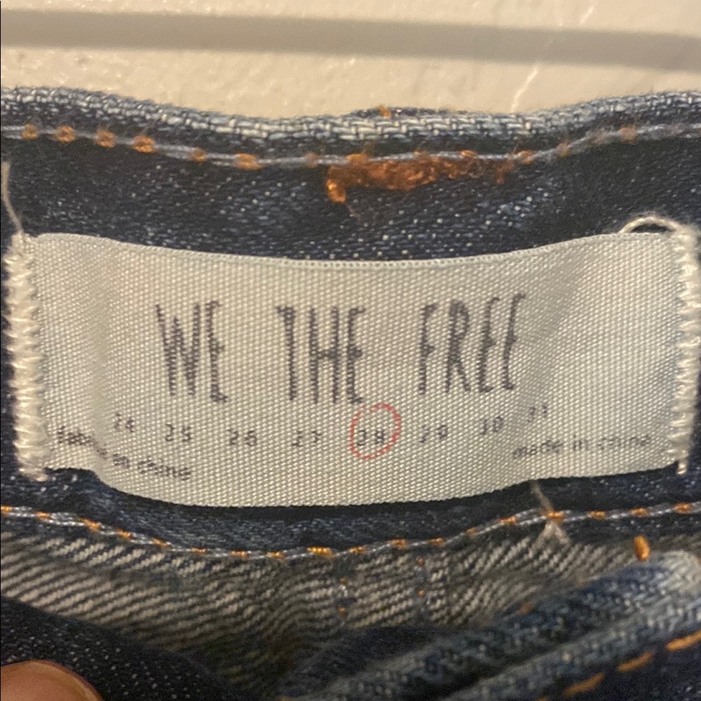We The Free Dark Blue Jean Shorts with Colorful Painted Butterfly Woman 28 - Picture 5 of 10